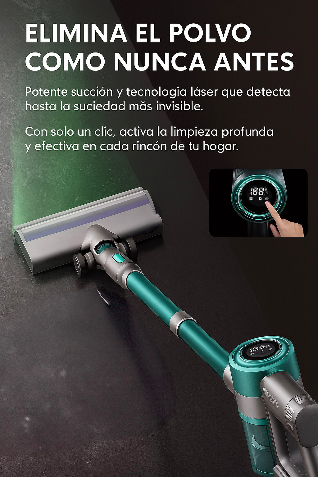 Aspiradora Inalámbrica Zyra Home con Luz Láser